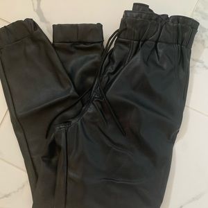 Abercrombie & Fitch leather joggers